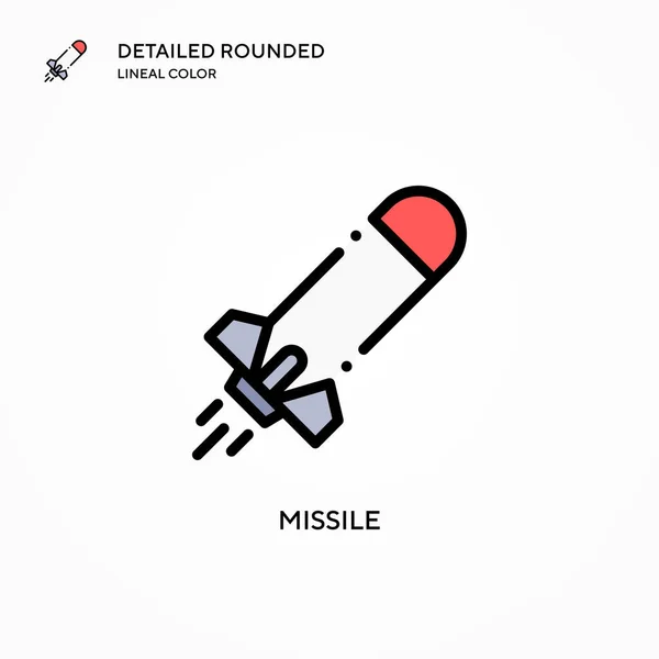 Missile Vector Icon Modern Vector Illustration Concepts Easy Edit Customize — Stock Vector