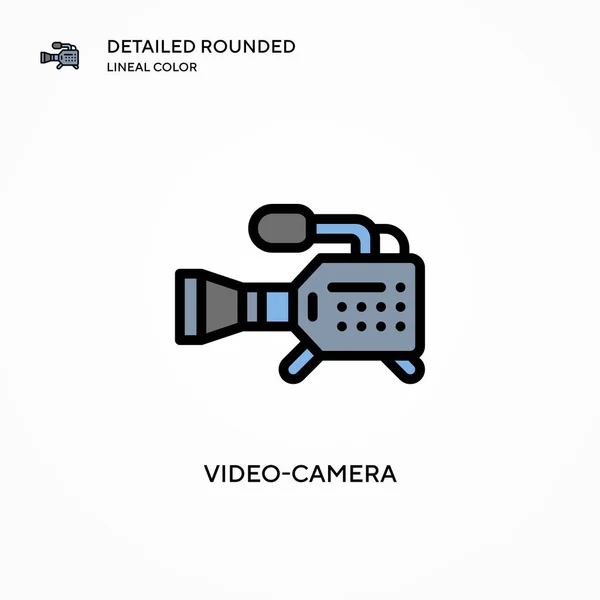 Ícone Vetor Câmera Vídeo Conceitos Modernos Ilustração Vetorial Fácil Editar —  Vetores de Stock