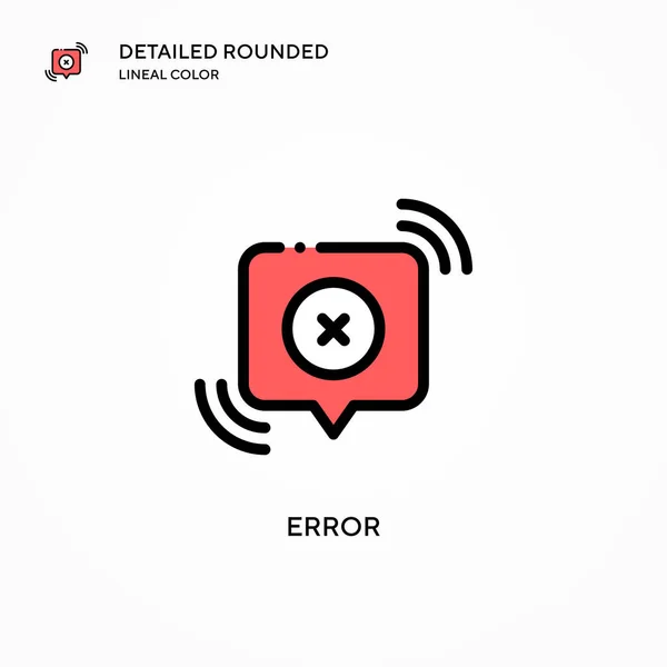 Icono Vector Error Conceptos Modernos Ilustración Vectorial Fácil Editar Personalizar — Vector de stock