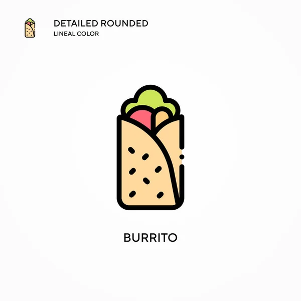 Burrito Vector Icon Modern Vector Illustration Concepts Easy Edit Customize — Stock Vector