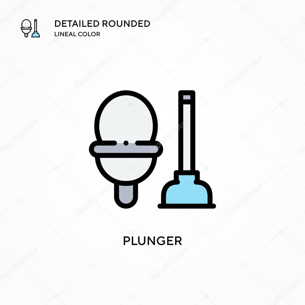 Plunger vector icon. Modern vector illustration concepts. Easy to edit and customize.