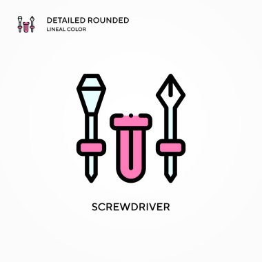 Tornavida vektör simgesi. Modern vektör illüstrasyon kavramları. Düzenlemesi ve kişiselleştirmesi kolay.