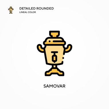 Samovar vektör simgesi. Modern vektör illüstrasyon kavramları. Düzenlemesi ve kişiselleştirmesi kolay.