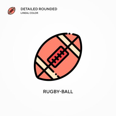 Rugby topu vektör ikonu. Modern vektör illüstrasyon kavramları. Düzenlemesi ve kişiselleştirmesi kolay.