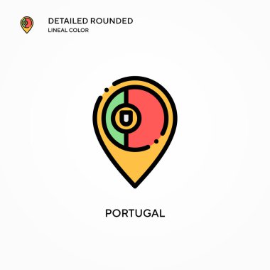 Portekiz vektör simgesi. Modern vektör illüstrasyon kavramları. Düzenlemesi ve kişiselleştirmesi kolay.