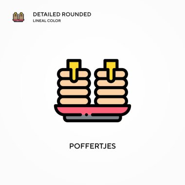 Poffertjes vektör simgesi. Modern vektör illüstrasyon kavramları. Düzenlemesi ve kişiselleştirmesi kolay.