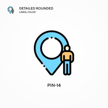 Pin-14 vektör simgesi. Modern vektör illüstrasyon kavramları. Düzenlemesi ve kişiselleştirmesi kolay.
