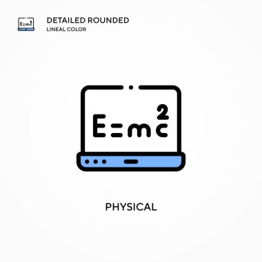 Fiziksel vektör simgesi. Modern vektör illüstrasyon kavramları. Düzenlemesi ve kişiselleştirmesi kolay.