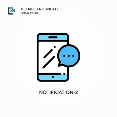 Bildirim-2 vektör simgesi. Modern vektör illüstrasyon kavramları. Düzenlemesi ve kişiselleştirmesi kolay.