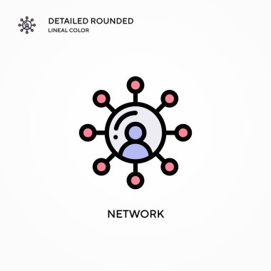 Ağ vektör simgesi. Modern vektör illüstrasyon kavramları. Düzenlemesi ve kişiselleştirmesi kolay.