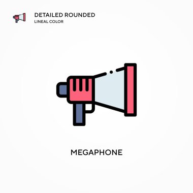 Megafon vektör simgesi. Modern vektör illüstrasyon kavramları. Düzenlemesi ve kişiselleştirmesi kolay.