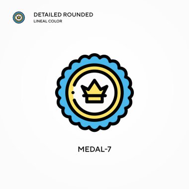 Madalya-7 vektör simgesi. Modern vektör illüstrasyon kavramları. Düzenlemesi ve kişiselleştirmesi kolay.