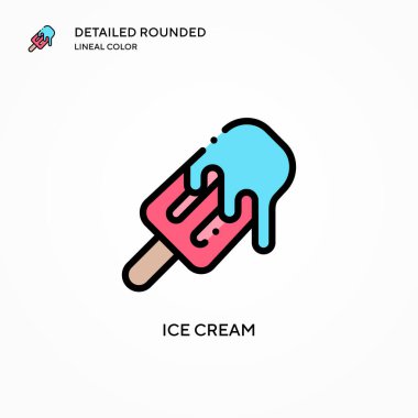 Dondurma vektör simgesi. Modern vektör illüstrasyon kavramları. Düzenlemesi ve kişiselleştirmesi kolay.
