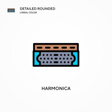 Mızıka vektör simgesi. Modern vektör illüstrasyon kavramları. Düzenlemesi ve kişiselleştirmesi kolay.