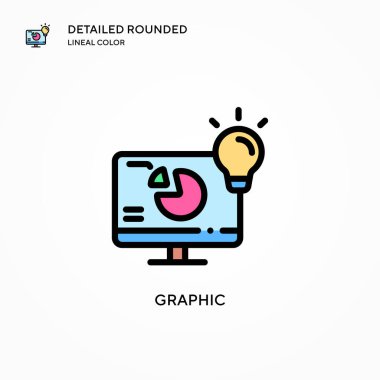 Grafik vektör simgesi. Modern vektör illüstrasyon kavramları. Düzenlemesi ve kişiselleştirmesi kolay.
