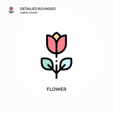 Çiçek vektör simgesi. Modern vektör illüstrasyon kavramları. Düzenlemesi ve kişiselleştirmesi kolay.