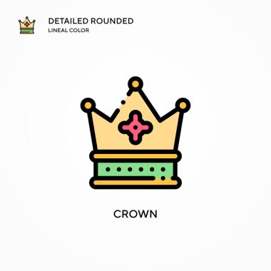 Crown vektör simgesi. Modern vektör illüstrasyon kavramları. Düzenlemesi ve kişiselleştirmesi kolay.