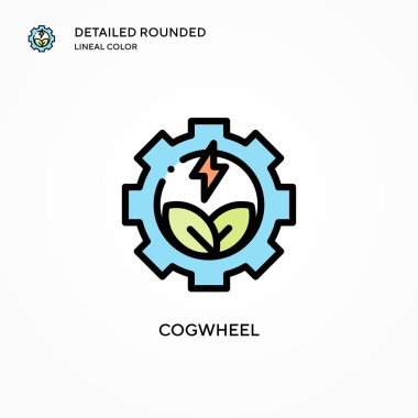 Çarklı vektör simgesi. Modern vektör illüstrasyon kavramları. Düzenlemesi ve kişiselleştirmesi kolay.