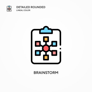 Beyin fırtınası vektör simgesi. Modern vektör illüstrasyon kavramları. Düzenlemesi ve kişiselleştirmesi kolay.