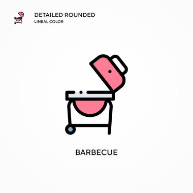 Barbekü vektör simgesi. Modern vektör illüstrasyon kavramları. Düzenlemesi ve kişiselleştirmesi kolay.