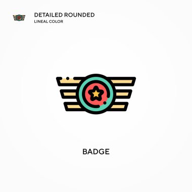 Rozet vektör simgesi. Modern vektör illüstrasyon kavramları. Düzenlemesi ve kişiselleştirmesi kolay.