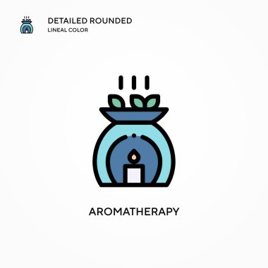 Aromaterapi vektör ikonu. Modern vektör illüstrasyon kavramları. Düzenlemesi ve kişiselleştirmesi kolay.