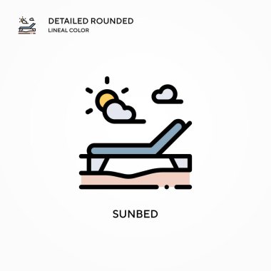 Güneş yatağı vektör simgesi. Modern vektör illüstrasyon kavramları. Düzenlemesi ve kişiselleştirmesi kolay.