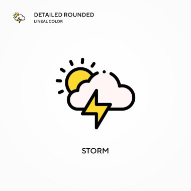 Fırtına vektör simgesi. Modern vektör illüstrasyon kavramları. Düzenlemesi ve kişiselleştirmesi kolay.