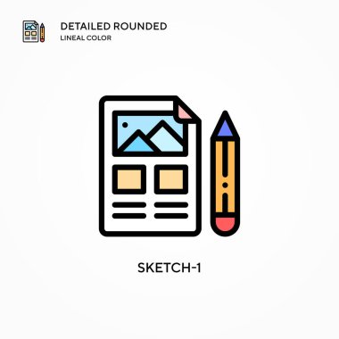 Sketch-1 vektör simgesi. Modern vektör illüstrasyon kavramları. Düzenlemesi ve kişiselleştirmesi kolay.