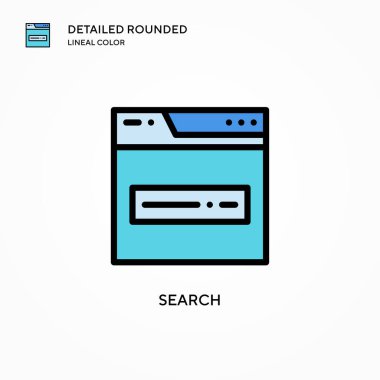 Arama vektör simgesi. Modern vektör illüstrasyon kavramları. Düzenlemesi ve kişiselleştirmesi kolay.