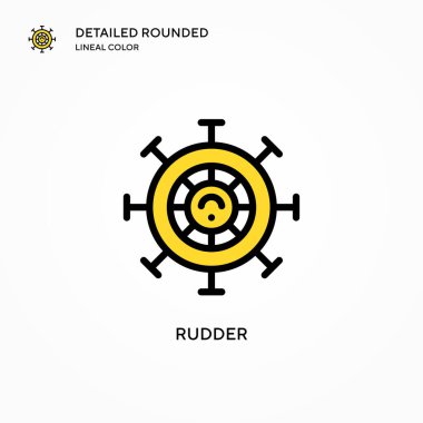 Dümen vektör simgesi. Modern vektör illüstrasyon kavramları. Düzenlemesi ve kişiselleştirmesi kolay.