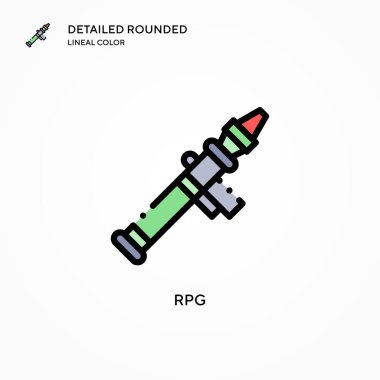 Rpg vektör simgesi. Modern vektör illüstrasyon kavramları. Düzenlemesi ve kişiselleştirmesi kolay.