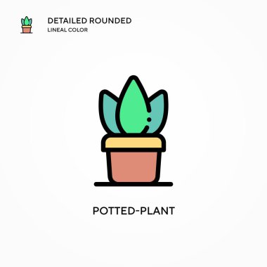 Saksı bitkisi vektör simgesi. Modern vektör illüstrasyon kavramları. Düzenlemesi ve kişiselleştirmesi kolay.