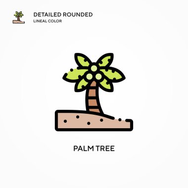 Palmiye ağacı vektör simgesi. Modern vektör illüstrasyon kavramları. Düzenlemesi ve kişiselleştirmesi kolay.