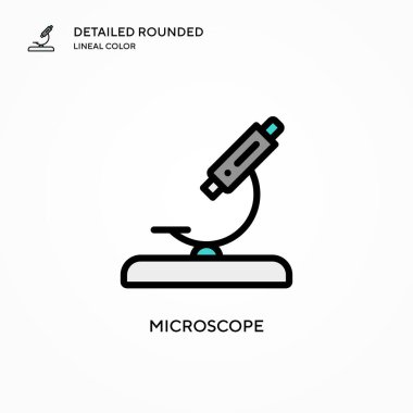 Mikroskop vektör simgesi. Modern vektör illüstrasyon kavramları. Düzenlemesi ve kişiselleştirmesi kolay.