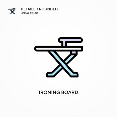 Ütü tahtası vektör simgesi. Modern vektör illüstrasyon kavramları. Düzenlemesi ve kişiselleştirmesi kolay.