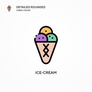 Dondurma vektör simgesi. Modern vektör illüstrasyon kavramları. Düzenlemesi ve kişiselleştirmesi kolay.