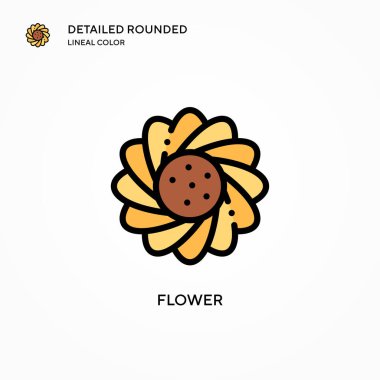 Çiçek vektör simgesi. Modern vektör illüstrasyon kavramları. Düzenlemesi ve kişiselleştirmesi kolay.