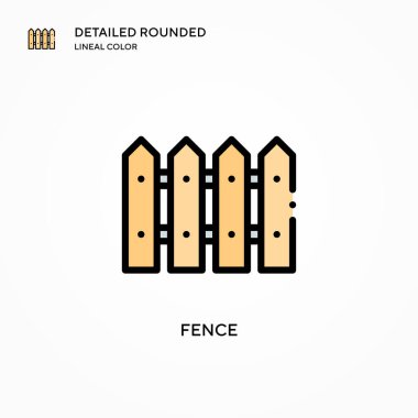 Çit vektör simgesi. Modern vektör illüstrasyon kavramları. Düzenlemesi ve kişiselleştirmesi kolay.