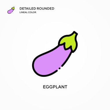 Patlıcan vektör simgesi. Modern vektör illüstrasyon kavramları. Düzenlemesi ve kişiselleştirmesi kolay.