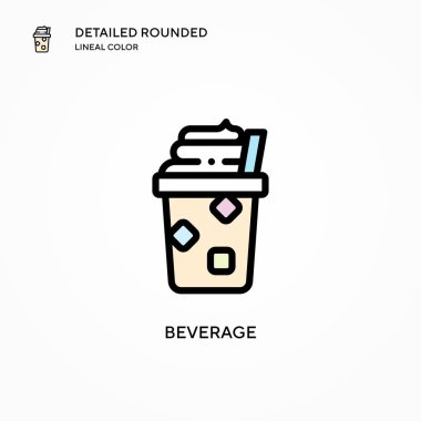 İçecek vektör simgesi. Modern vektör illüstrasyon kavramları. Düzenlemesi ve kişiselleştirmesi kolay.