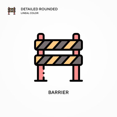 Bariyer vektör simgesi. Modern vektör illüstrasyon kavramları. Düzenlemesi ve kişiselleştirmesi kolay.