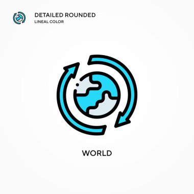 Dünya vektör simgesi. Modern vektör illüstrasyon kavramları. Düzenlemesi ve kişiselleştirmesi kolay.