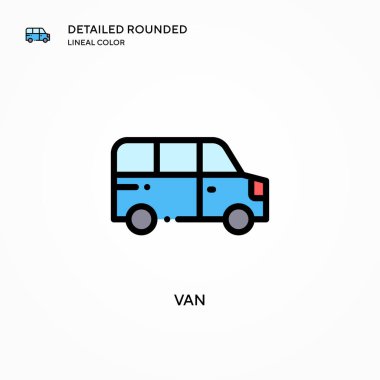 Van vektör simgesi. Modern vektör illüstrasyon kavramları. Düzenlemesi ve kişiselleştirmesi kolay.