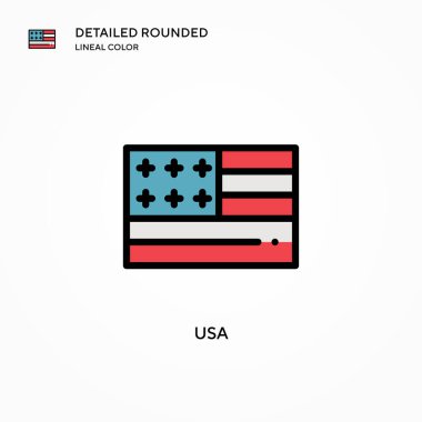 Usa vektör simgesi. Modern vektör illüstrasyon kavramları. Düzenlemesi ve kişiselleştirmesi kolay.