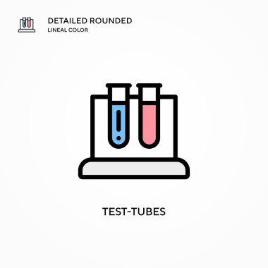Test tüpleri vektör simgesi. Modern vektör illüstrasyon kavramları. Düzenlemesi ve kişiselleştirmesi kolay.