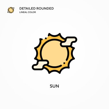Güneş vektör simgesi. Modern vektör illüstrasyon kavramları. Düzenlemesi ve kişiselleştirmesi kolay.