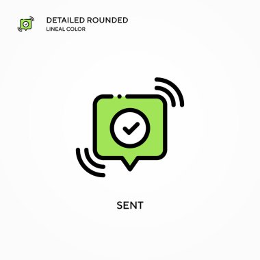 Vektör simgesi gönder. Modern vektör illüstrasyon kavramları. Düzenlemesi ve kişiselleştirmesi kolay.