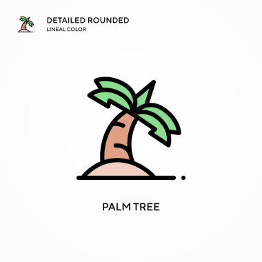 Palmiye ağacı vektör simgesi. Modern vektör illüstrasyon kavramları. Düzenlemesi ve kişiselleştirmesi kolay.