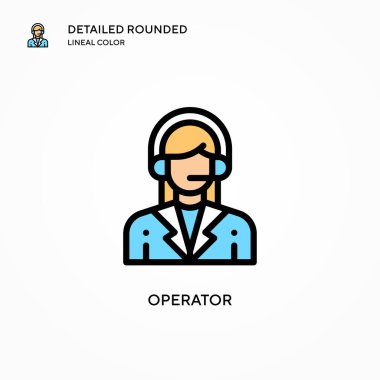 Operatör vektör simgesi. Modern vektör illüstrasyon kavramları. Düzenlemesi ve kişiselleştirmesi kolay.